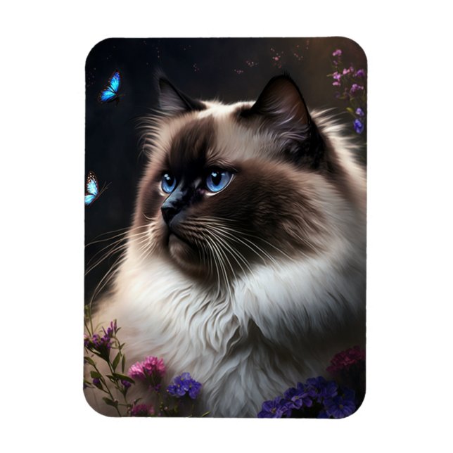 Whimsique Birman Cat Flexible Magnet (Vertikal)