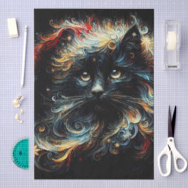 Whimsique Black Cat jultomten Hat Decoupage