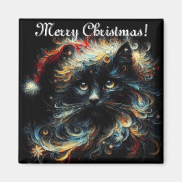 Whimsique Black Cat jultomten Hat Säsong Magnet