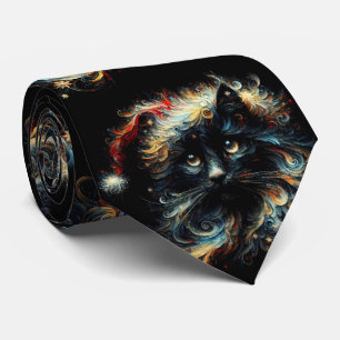 Whimsique Black Cat jultomten Hat Säsong Slips