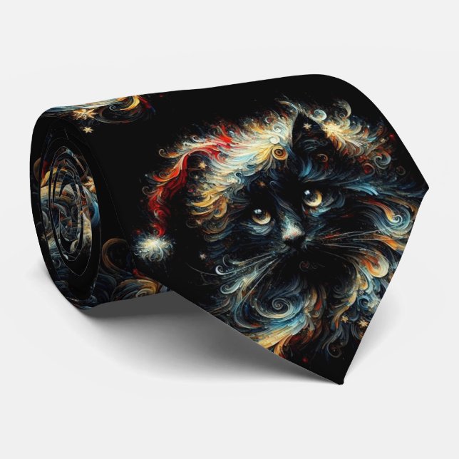 Whimsique Black Cat jultomten Hat Säsong Slips (Rullad)