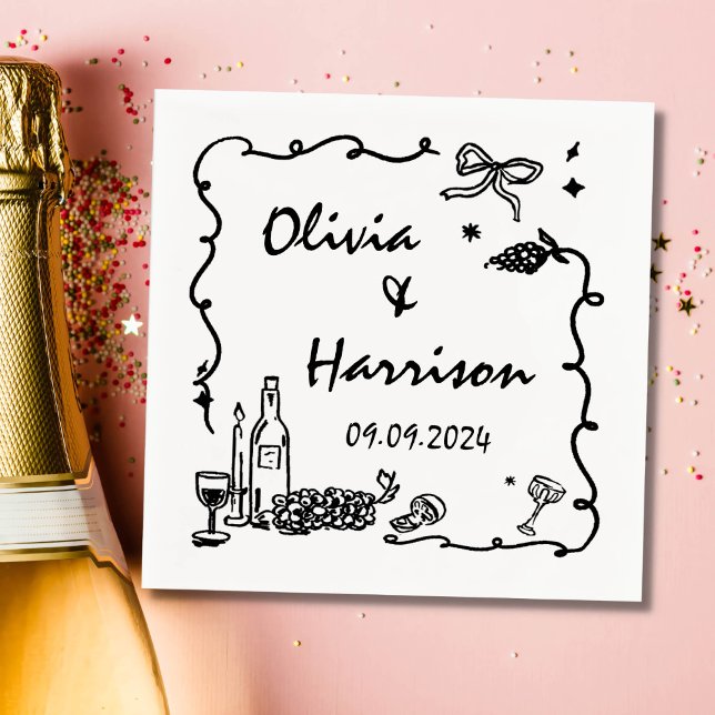 Whimsique Black Hand plockade Bröllop Pappersservett (Skapare uppladdad)