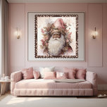 Whimsique Black Santa: Rosa & Earth Tones Poster<br><div class="desc">Denna illustration visar på en gammal värld i Pappa jul figur med ett långt skägg och en traditionell hatt. I paletten färg ingår mjuka rosor, med färger i övervägande jordtoner, med bruna, beige och grädde som ge teckningen ett känsligt och nyttigt intryck. Området kring figur i Pappa jul är en...</div>