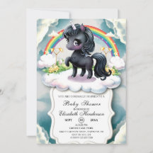 Whimsique Black Unicorn Baby Shower