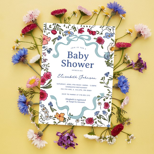 Whimsique Blommigt Baby i Bloom Baby Shower Inbjudningar (Skapare uppladdad)