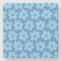 Whimsique Blue Blommigt Retro, Cheerful, Preppy