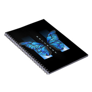 "Whimsique Blue Butterfly Spiral Photo Notebook" Anteckningsbok
