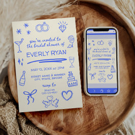 Whimsique Blue Coquette Snyggt Möhippa Inbjudningar