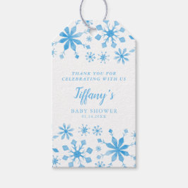 Whimsique Blue Winter Wonderland Baby Shower Presentetikett