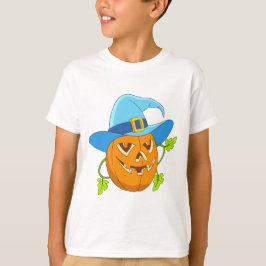 Whimsique Blue Witch Hat Pumpkin Halloween Tecknad T Shirt