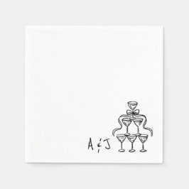 Whimsique Bow Cocktail Torn Bröllop Napkins Pappersservett