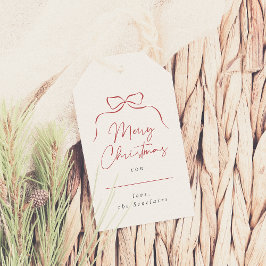 Whimsique Bow God jul Family Namn Elegant Presentetikett