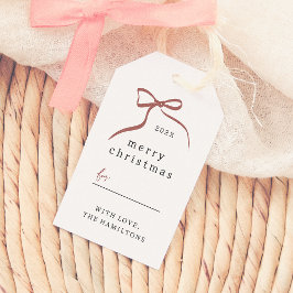 Whimsique Bow Hand plockade Ribbon God jul Presentetikett