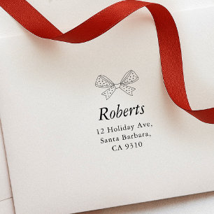 Whimsique Bow Ribbon Family Namn & Adress Självfärgande Stämpel