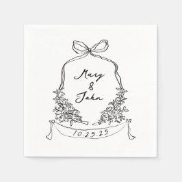 Whimsique Bow Vapensköld Bröllop Napkins Pappersservett