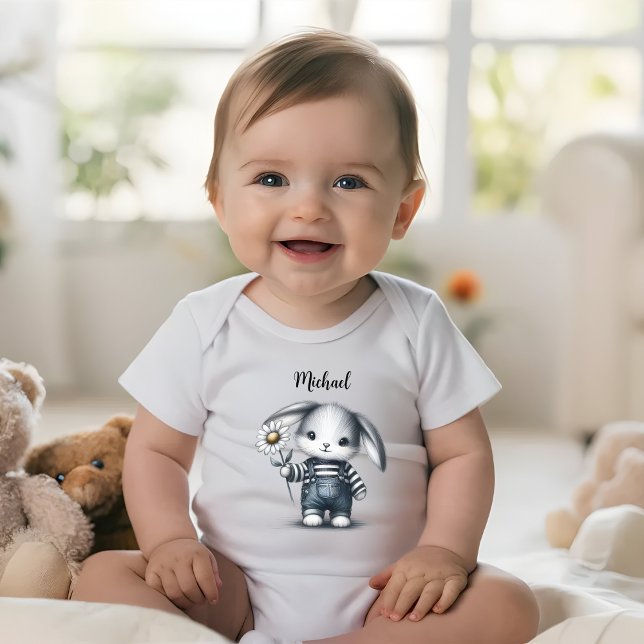 Whimsique Boy Bunny med Namn T Shirt (Skapare uppladdad)