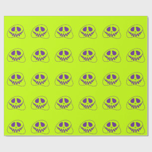 Whimsique Bright Neon Monster Ansikte Halloween Presentpapper