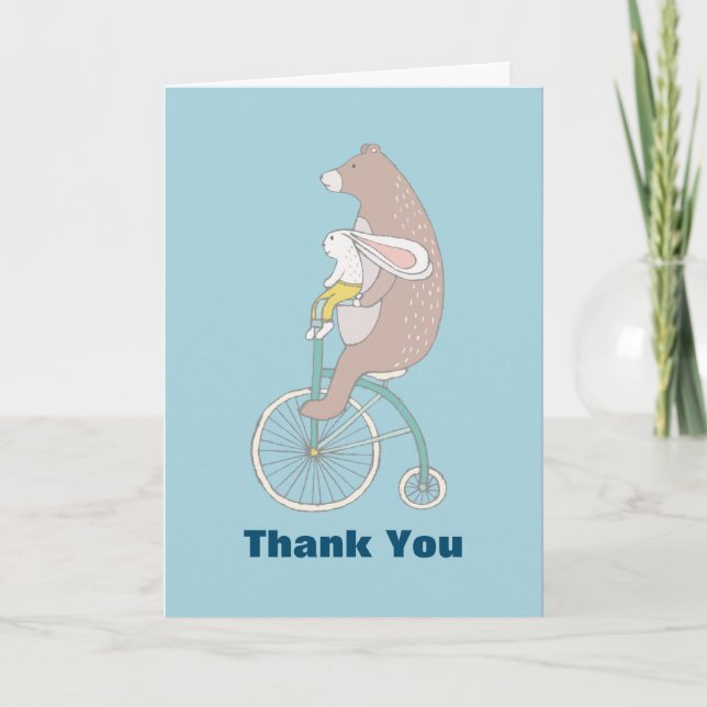 Whimsique Bunny och Bear Riding a Bike Tack (Framsida)
