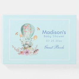 Whimsique Bunny Riding i Luftballongen Baby Gästböcker