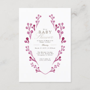 Whimsique Burgundy Berry Baby Shower INBJUDAN