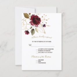 Whimsique Burgundy Guld Flowers Bröllop OSA