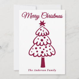 Whimsique Burgundy Hand plockade Julgran Julkort