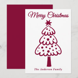 Whimsique Burgundy Hand plockade Julgran Julkort