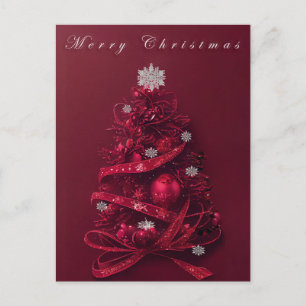 Whimsique Burgundy Julgran Vykort
