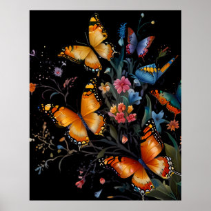 Whimsique Butterfly Garden Poster