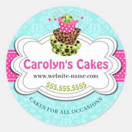 Whimsique Cake Bakery Runt Klistermärke