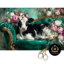 Whimsique Calf on Emerald Soffa Decoupage