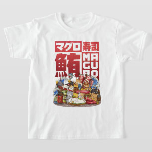 Whimsique Cat Maguro Tuna Sushi Workshop T Shirt