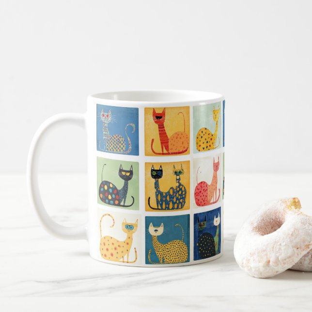 Whimsique Cat Parad Kaffemugg (Med munk)