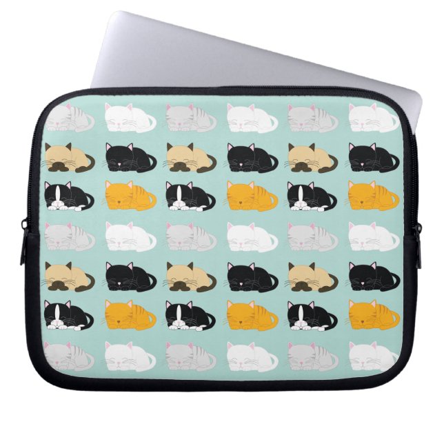 Whimsique Cats Mönster Laptop Fodral (Framsidan)