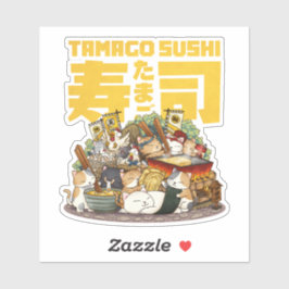 Whimsique Cats Tamago Sushi Workshop Klistermärken
