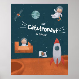 Whimsique Catstronaut in Space, Katter på Mars, Ro Poster