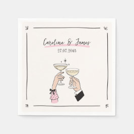 Whimsique Champagne Toast Bröllop Napkins Pappersservett
