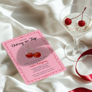 Whimsique Cherry på Top Baby Shower Inbjudningar