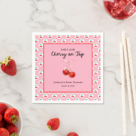 Whimsique Cherry på Top Baby Shower Pappersservett