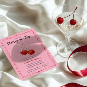 Whimsique Cherry på Top Baby Shower Vykort