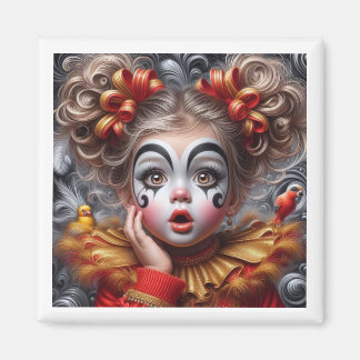 Whimsique Clown Girl Magnet - snygg och unik