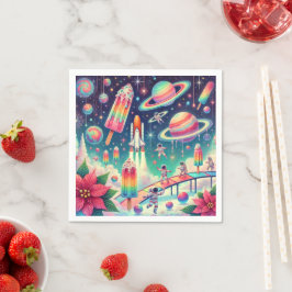 Whimsique Cosmic Poinsettia Playground Découpage Pappersservett