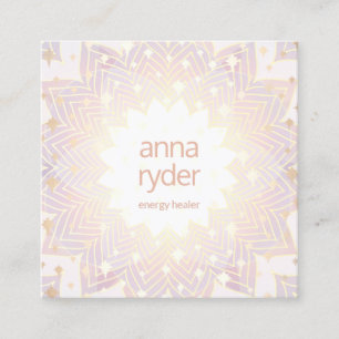 Whimsique Cosmic Stars Mandala Energy Healer Fyrkantigt Visitkort