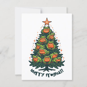 Whimsique Croaks: Frogs sjunger "Merry Frogmas" Vykort