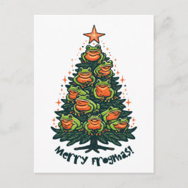 Whimsique Croaks: Frogs sjunger "Merry Frogmas" Vykort