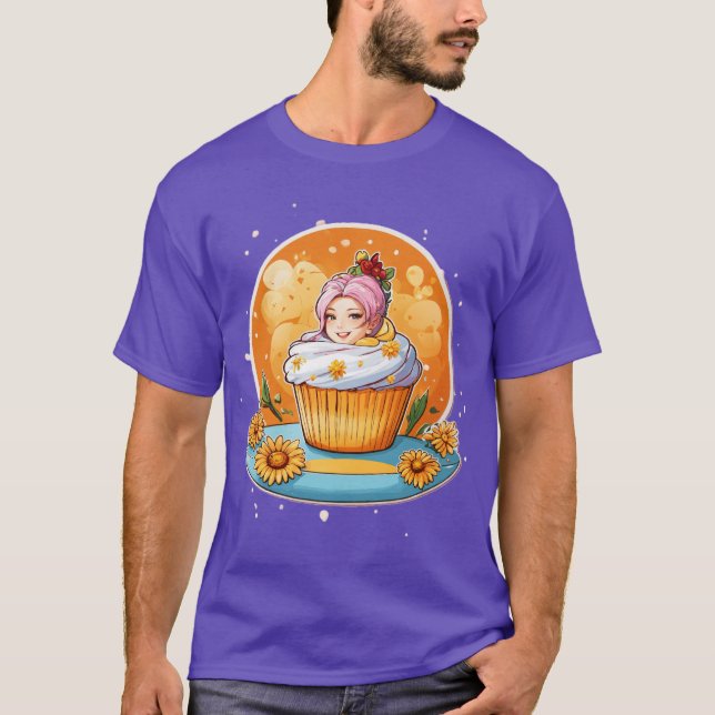 Whimsique Cupcoa Dam Sticker T-Shirt Design (Framsida)