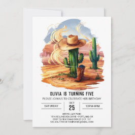 Whimsique Cute Cowboy Birthday Inbjudningar