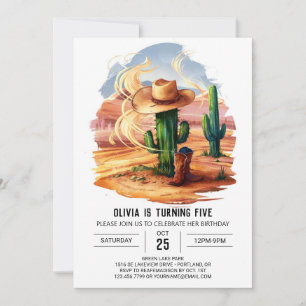 Whimsique Cute Cowboy Birthday Inbjudningar