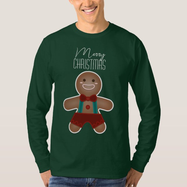 Whimsique Cute Gingertea God jul Helgdag T Shirt (Framsida)
