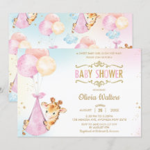 Whimsique Cute Giraffe Balloons Baby Shower Girl I